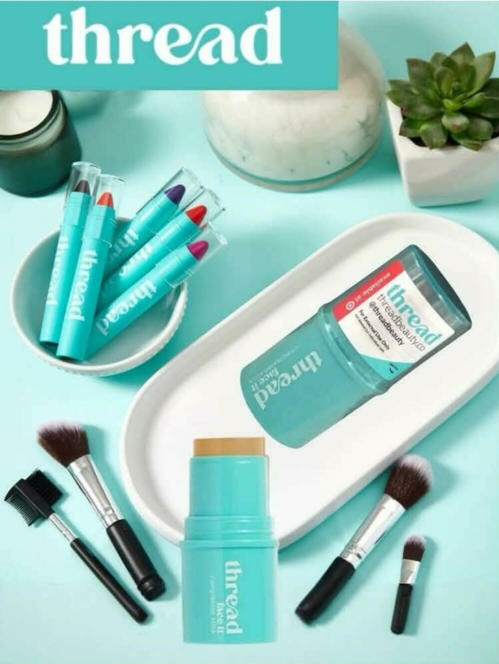 🔴 3/$15! Thread Beauty Mini Cream Face It Multi-Use Stick in Light Cool *NEW
